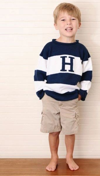 WIDE STRIPE TWO COLOR Personalized Knit Sweater | Devonknitwear