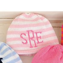 STRIPE HAT WITH ROLL BRIM AND NAME OR MONOGRAM | Devonknitwear