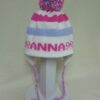 THREE STRIPE EARFLAP WITH NAME BOWS AND POMPOM Knit Hat| Devonknitwear