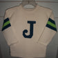 Sleeve Stripe Sweater with Letter & 3 Colors | Devonknitwear