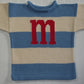 WIDE STRIPE WITH LETTER OR NAME Custom Knit Sweater | Devonknitwear