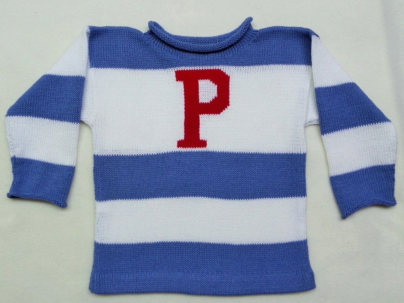 WIDE STRIPE TWO COLOR Personalized Knit Sweater | Devonknitwear