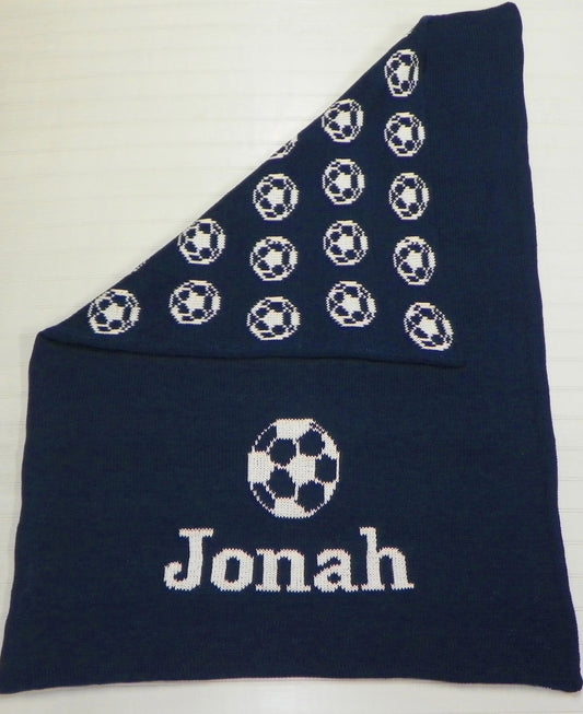 SOCCER BALL BLANKET Soft Knit Throw for Fans | Devonknitwear