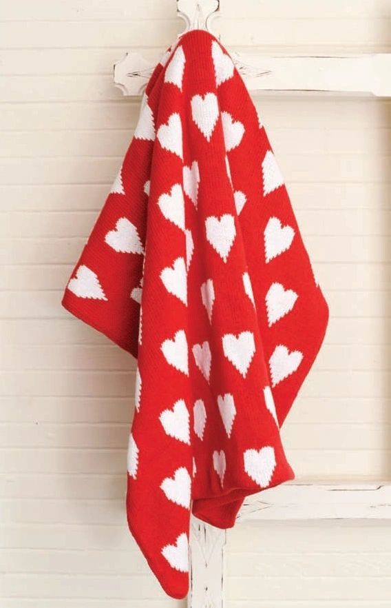 Knitted Heart Blanket